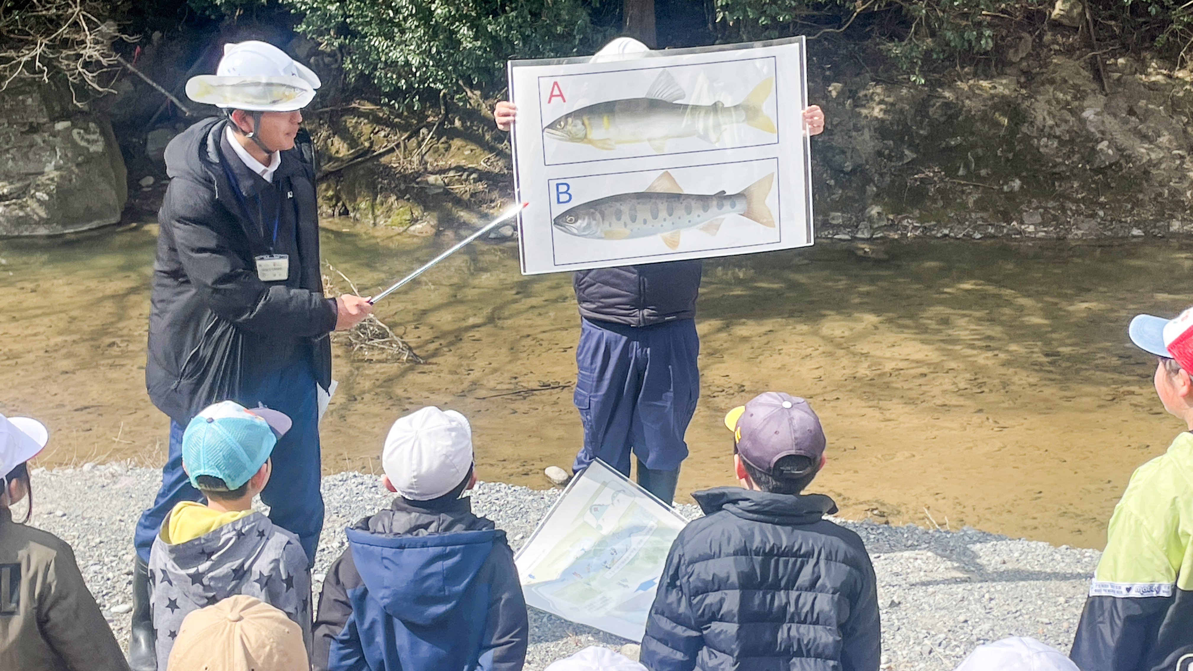 日田土木が小野川で土木未来教室